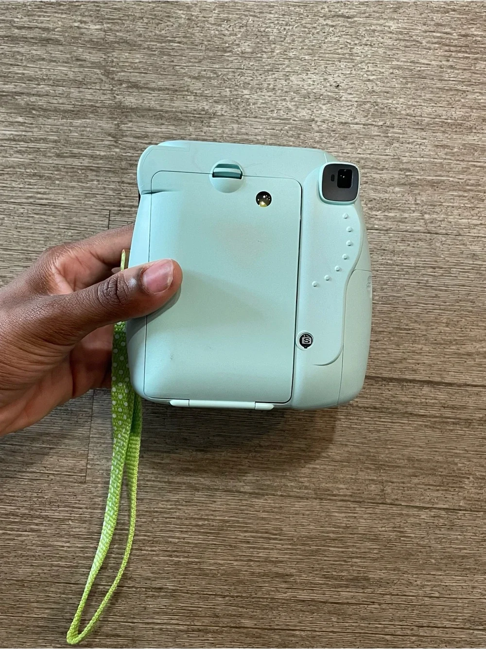 Instax Mini 9 Light Blue Instant Camera with Green Strap